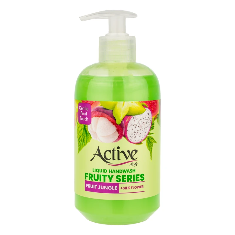 مایع دستشویی صدفی سبز اکتیو مدل Fruity series با رایحه میوه های جنگلی حجم 450 میلی لیتر