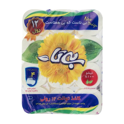 دستمال توالت بی تا بسته ۱۲ عددی چهار لایه