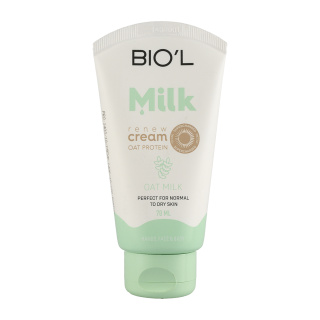 کرم مرطوب کننده دست و صورت بیول مدل Oat Milk حاوی پروتئین شیر و جو دوسر حجم 70 میلی لیتر