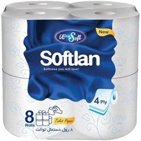 دستمال توالت سافتلن ۴ لایه بسته ۸ عددی