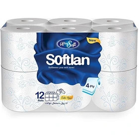 دستمال توالت سافتلن بسته ۱۲ عددی